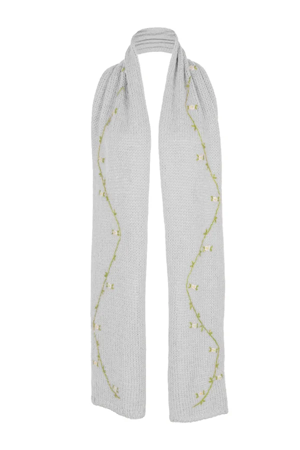Fanm Mon JASMIN BLOOM WHITE ROSE Cotton Scarf