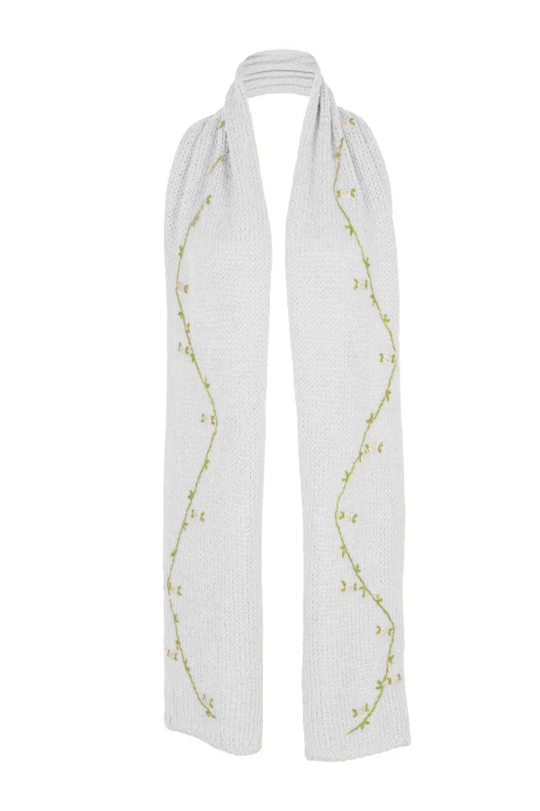 Fanm Mon JASMIN BLOOM WHITE ROSE Cotton Scarf