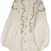 Fanm Mon JASMIN PINK BLOOM Button Front Wool Cardigan