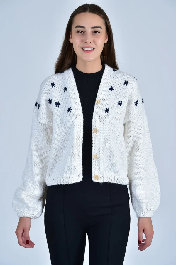 Fanm Mon SISTER BLOOM NAVY FLORAL Button Front Cardigan