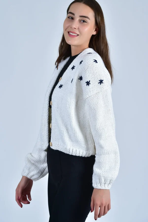 Fanm Mon SISTER BLOOM NAVY FLORAL Button Front Cardigan