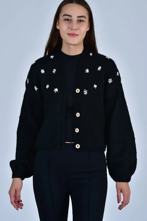 Fanm Mon SISTER BLOOM WHITE FLORAL Button Front Cardigan