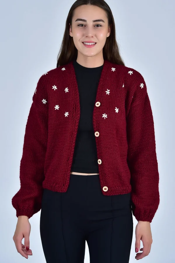 Fanm Mon SISTER BLOOM WHITE FLORAL Button Front Cardigan