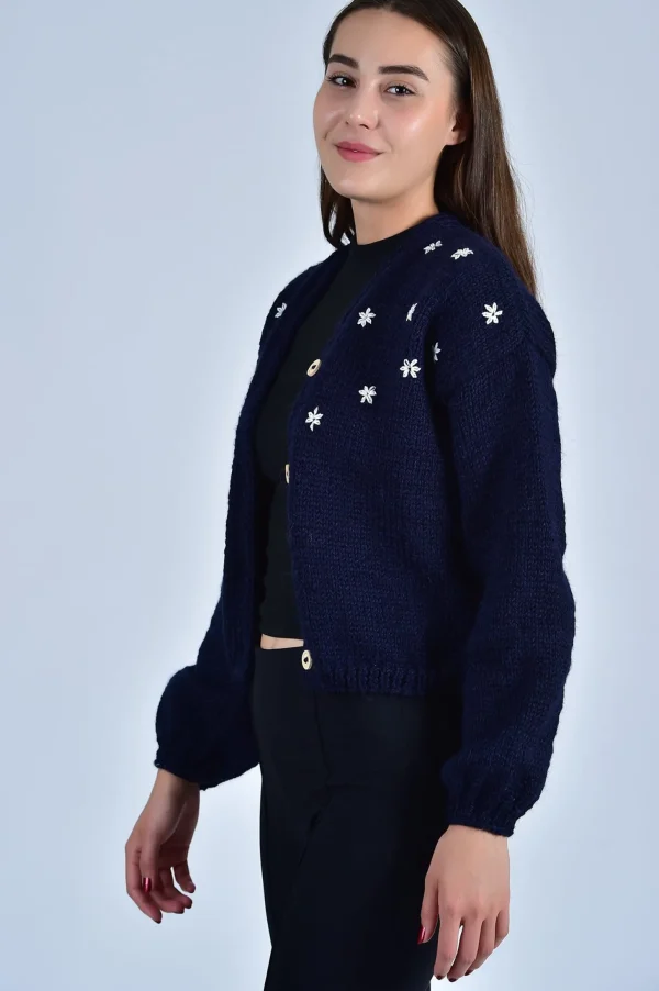 Fanm Mon SISTER BLOOM WHITE FLORAL Button Front Cardigan