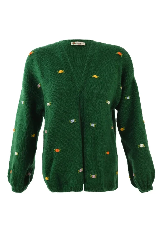 Fanm Mon WILD FLOWERS ROSE BLOOM Wool Cardigan