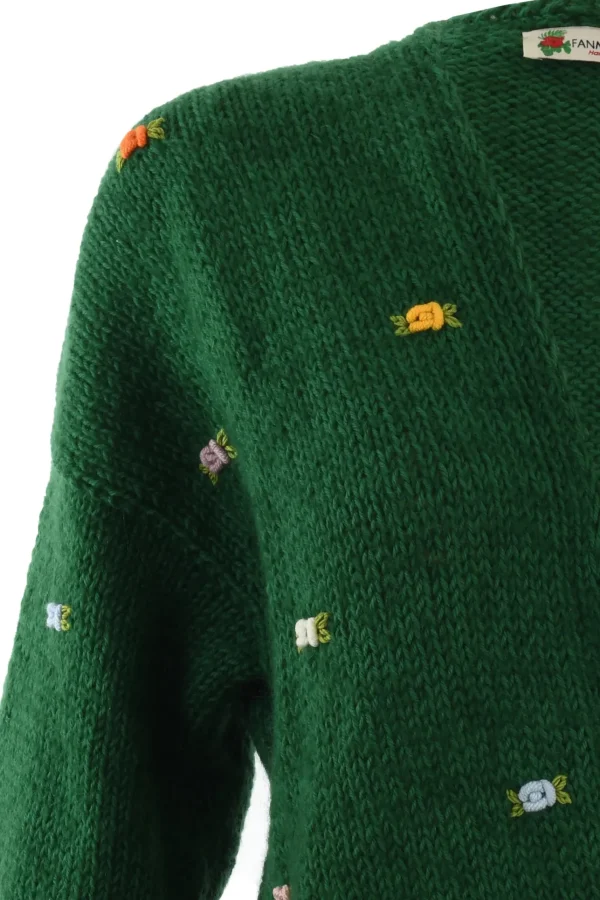 Fanm Mon WILD FLOWERS ROSE BLOOM Wool Cardigan
