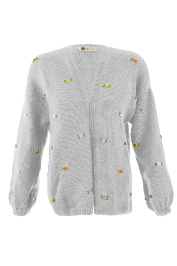 Fanm Mon WILD FLOWERS ROSE BLOOM Wool Cardigan