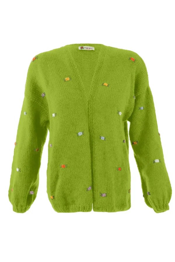 Fanm Mon WILD FLOWERS ROSE BLOOM Wool Cardigan