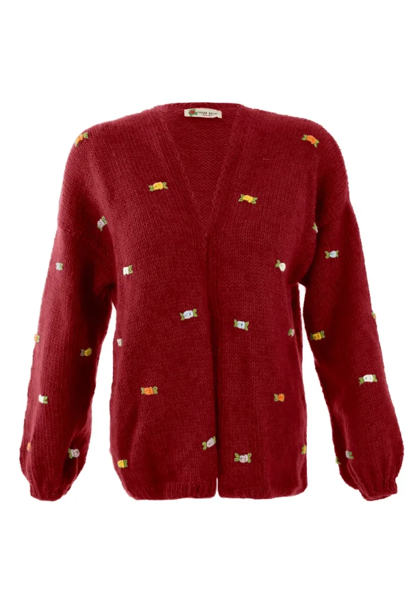 Fanm Mon WILD FLOWERS ROSE BLOOM Wool Cardigan