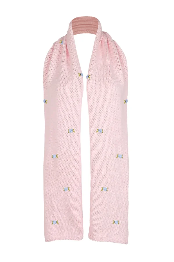 Fanm Mon WINTER BLOOM BLUE ROSE Cotton Scarf