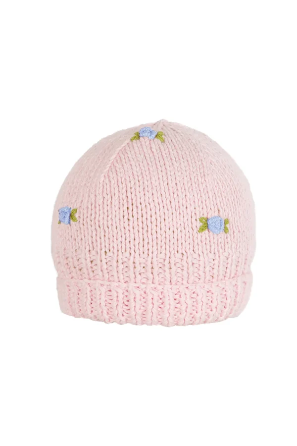 Fanm Mon WINTER BLOOM BLUE ROSE Cotton Beanie Hat