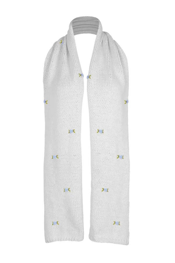 Fanm Mon WINTER BLOOM BLUE ROSE Cotton Scarf