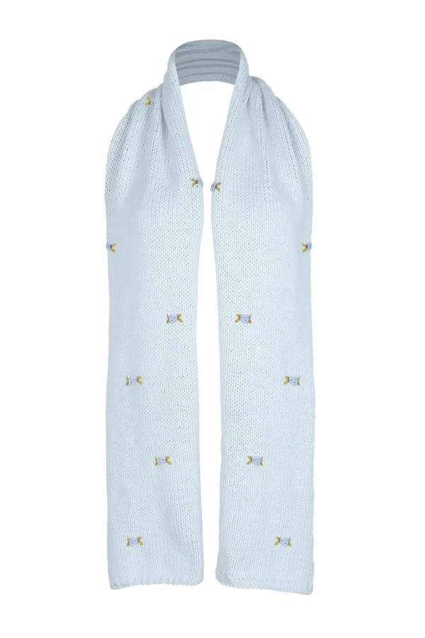 Fanm Mon WINTER BLOOM BLUE ROSE Cotton Scarf