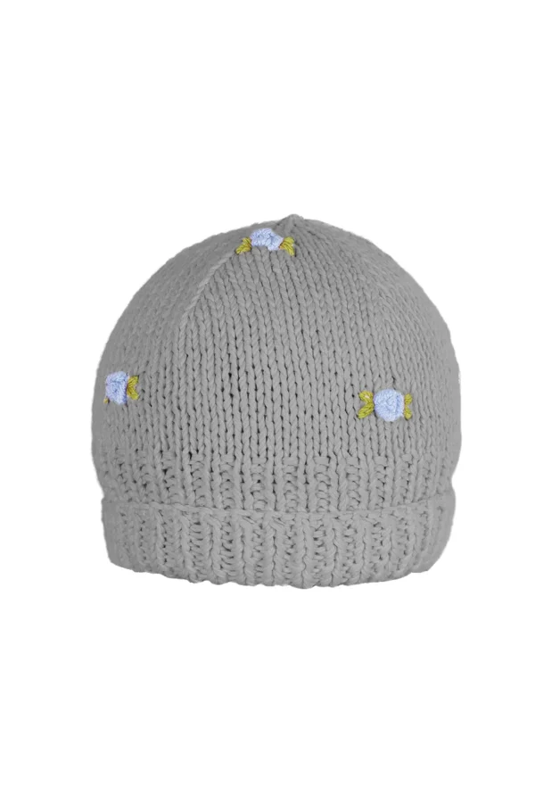 Fanm Mon WINTER BLOOM BLUE ROSE Cotton Beanie Hat