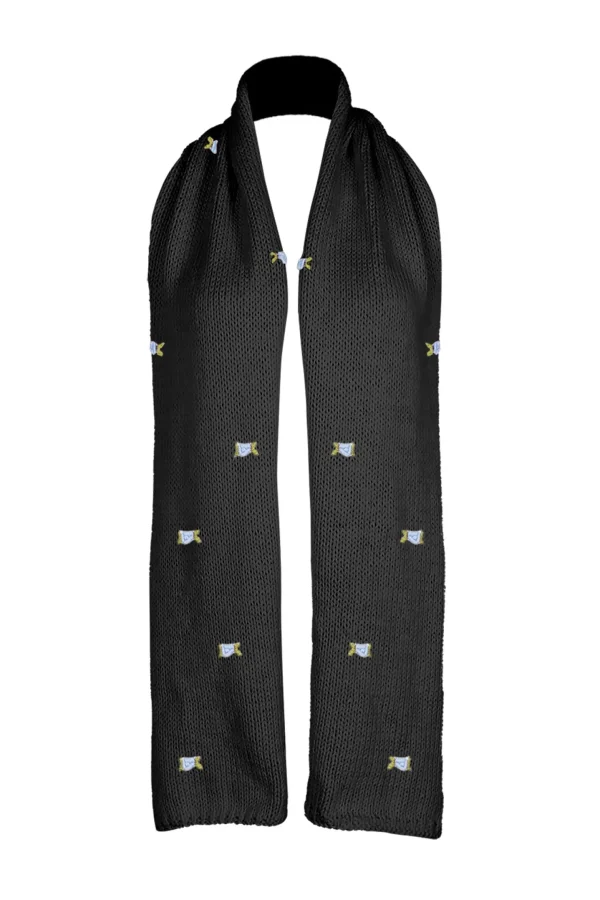Fanm Mon WINTER BLOOM BLUE ROSE Wool Scarf