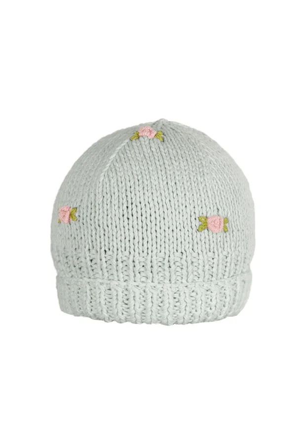 Fanm Mon WINTER BLOOM PINK ROSE Cotton Beanie Hat