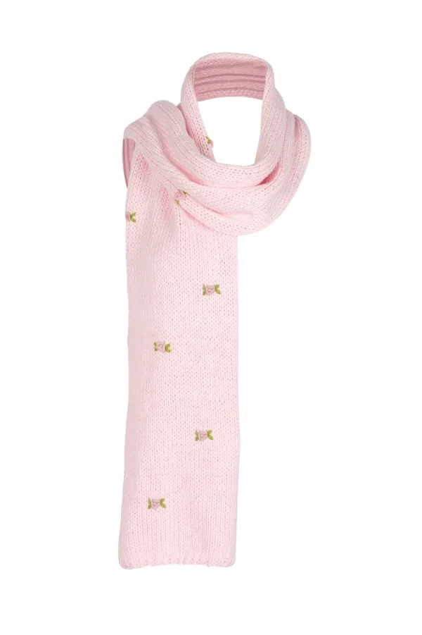 Fanm Mon WINTER BLOOM PINK ROSE Cotton Scarf