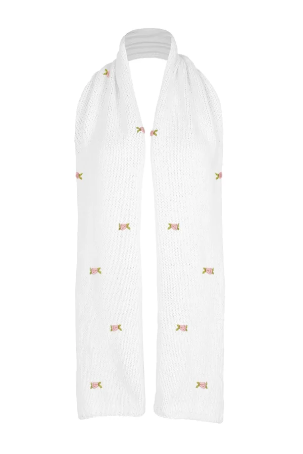 Fanm Mon WINTER BLOOM PINK ROSE Cotton Scarf