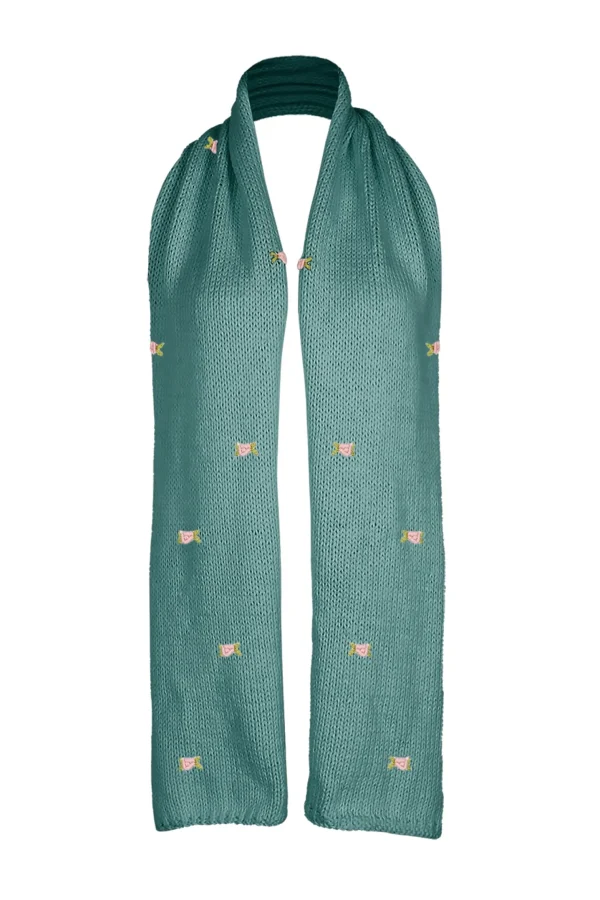 Fanm Mon WINTER BLOOM PINK ROSE Cotton Scarf