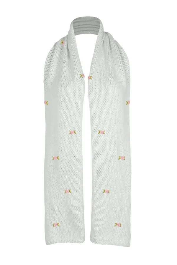 Fanm Mon WINTER BLOOM PINK ROSE Cotton Scarf