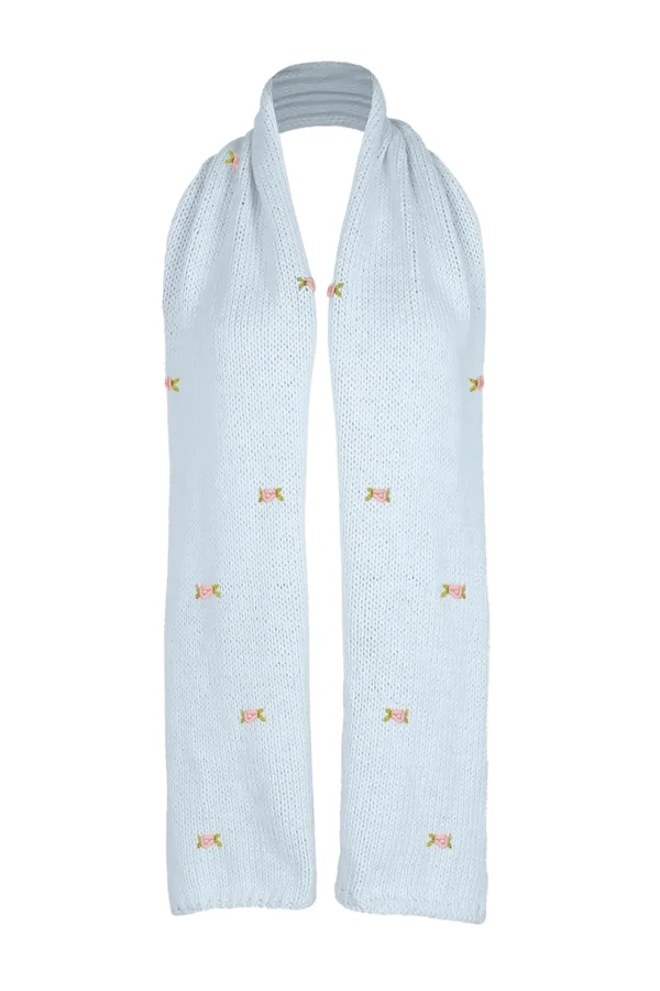 Fanm Mon WINTER BLOOM PINK ROSE Cotton Scarf