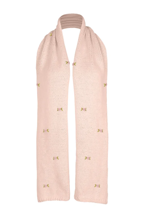 Fanm Mon WINTER BLOOM PINK ROSE Cotton Scarf