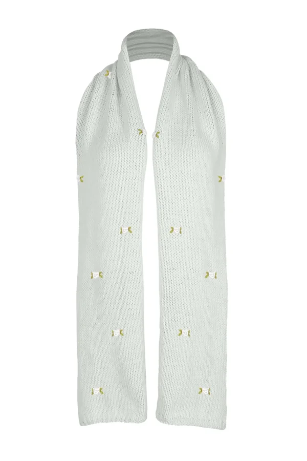 Fanm Mon WINTER BLOOM WHITE ROSE Cotton Scarf