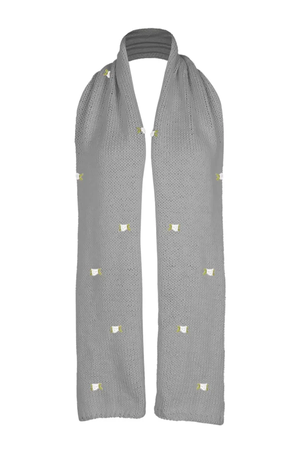 Fanm Mon WINTER BLOOM WHITE ROSE Cotton Scarf