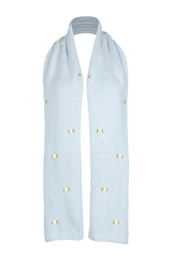 Fanm Mon WINTER BLOOM WHITE ROSE Cotton Scarf