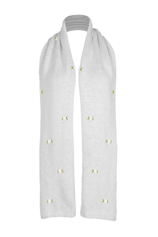 Fanm Mon WINTER BLOOM WHITE ROSE Cotton Scarf