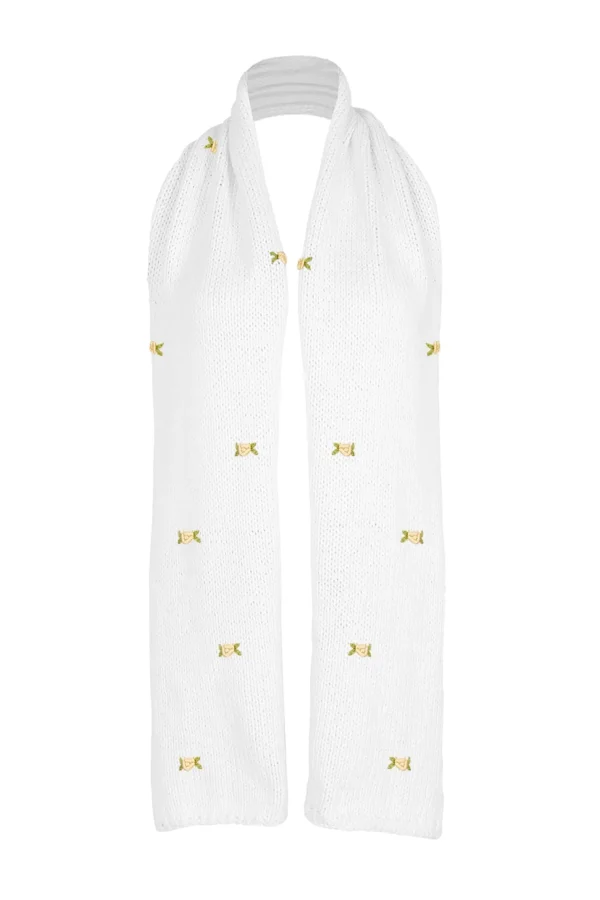 Fanm Mon WINTER BLOOM YELLOW ROSE Cotton Scarf