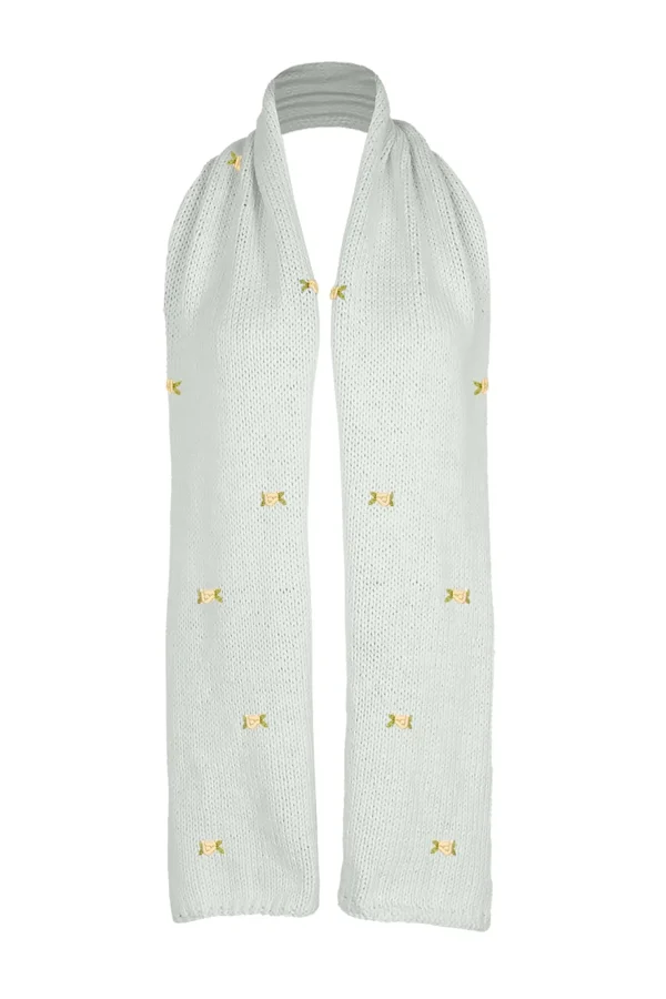 Fanm Mon WINTER BLOOM YELLOW ROSE Cotton Scarf