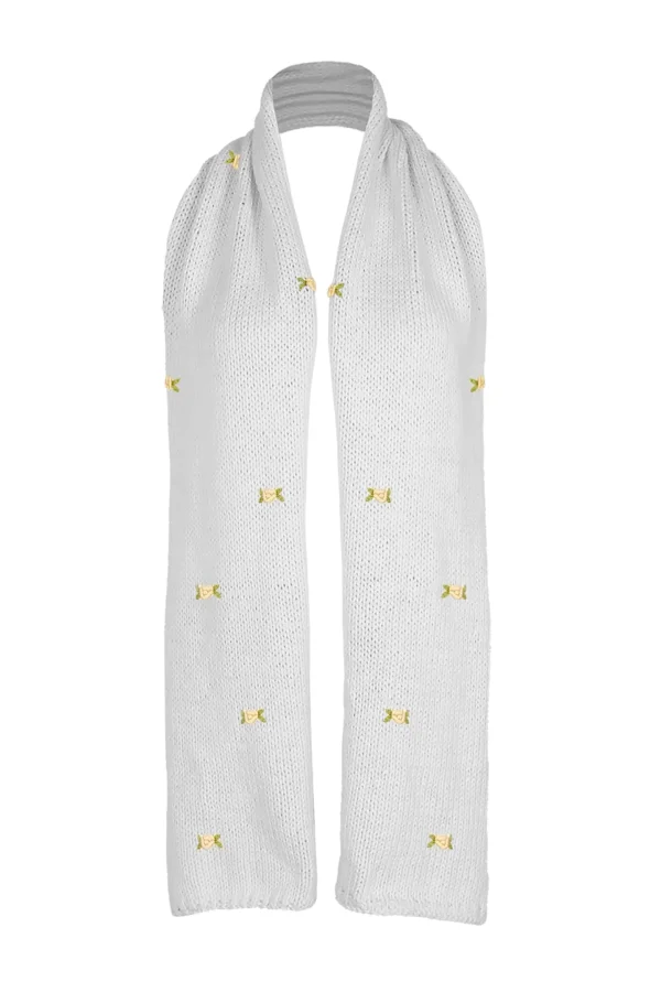 Fanm Mon WINTER BLOOM YELLOW ROSE Cotton Scarf